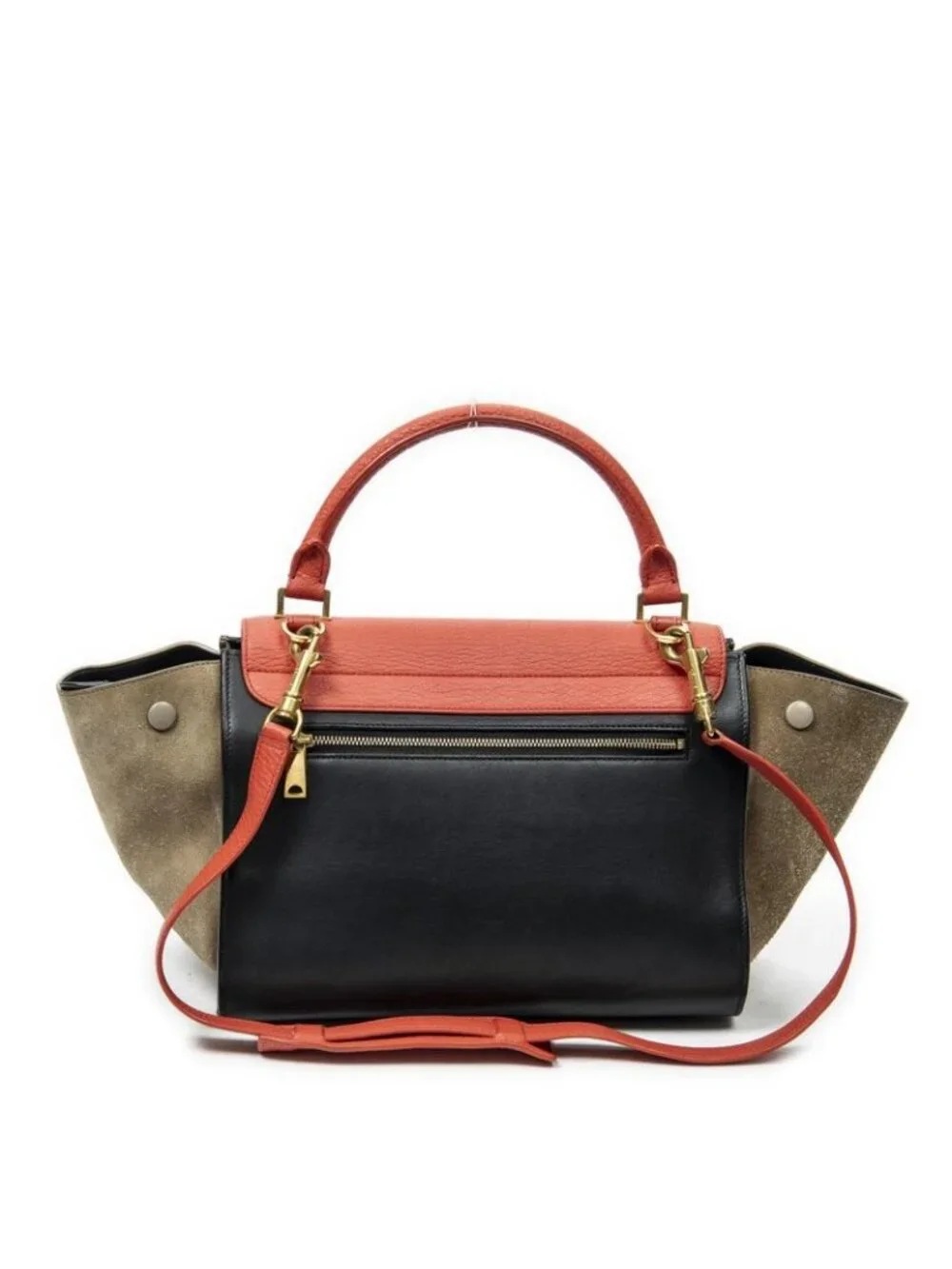 Celine Small Tricolor Trapeze Red Black Top Grain Calfskin Leather - Picture 5 of 10